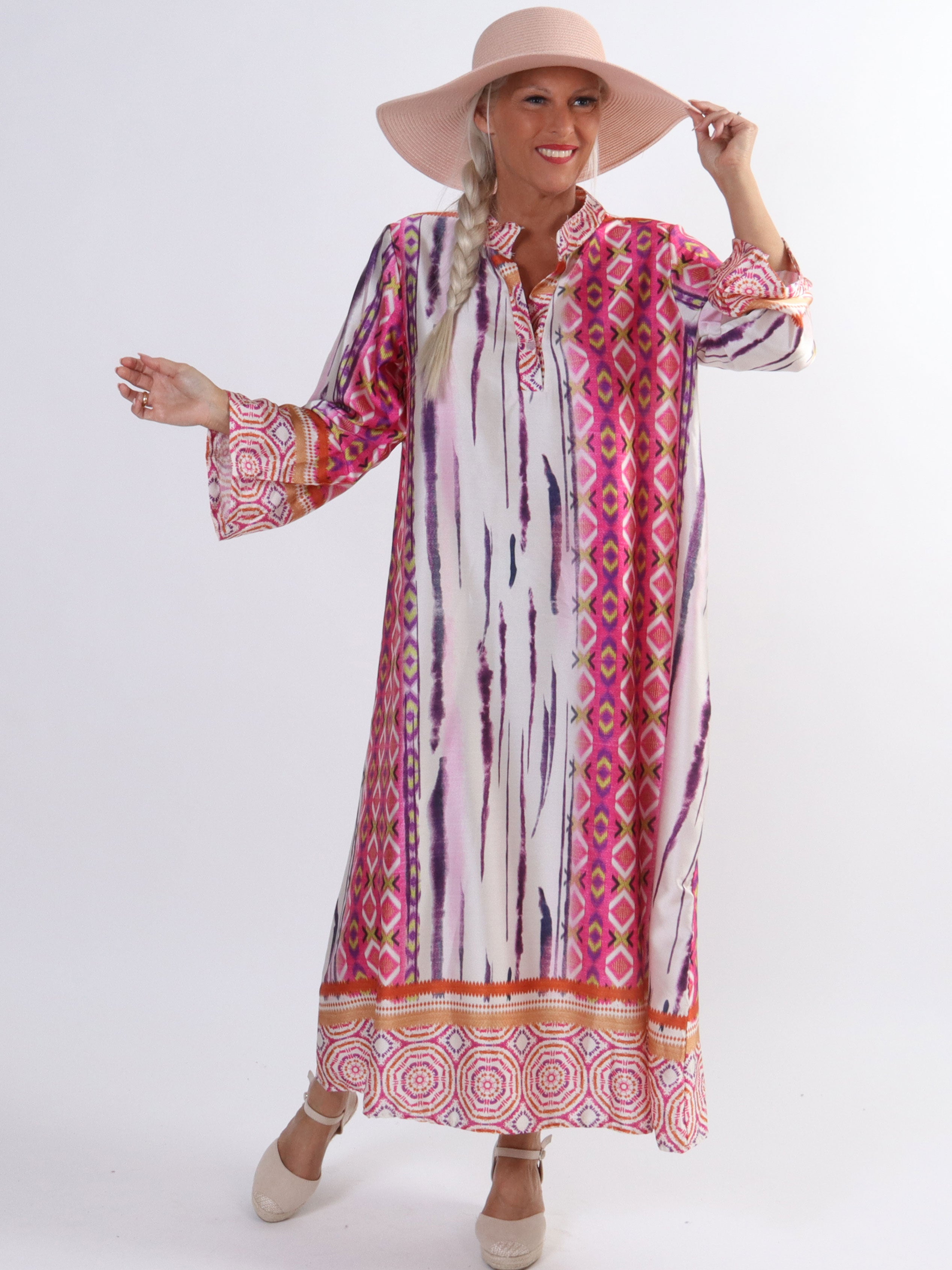 Hyben - Langærmet kjole i silkelook